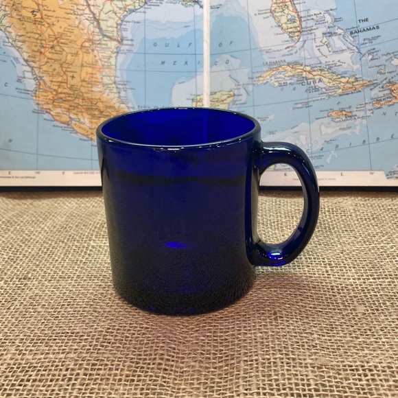 Libbey Dining Vintage Libbey Cobalt Blue Glass Coffee Mug 2 Oz Made